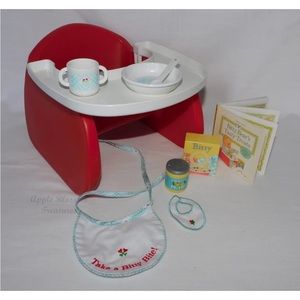 Pleasant Co American Girl Orig 1995 Bitty Baby Booster Chair & Breakfast Set-Ret
